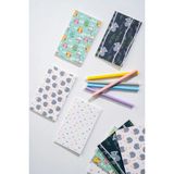 Mikasso 4'lü Çizgili Defter Seti 10X15 cm 64 Sayfa Okul Defteri Mini Defter Hediyelik Defter Cool Series Kar - Çok Renkli
