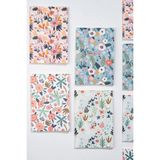 Mikasso 4'lü Çizgisiz Defter Seti 13 x 20CM 64 Sayfa Okul Defteri Anı Defteri Hediyelik Defter Flower Series - Çok Renkli