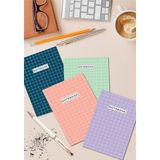 Mikasso 4'lü Kareli Defter Seti 13 x 20 cm 64 Sayfa Okul Defteri Anı Defteri Hediyelik Defter Square Series - Çok Renkli