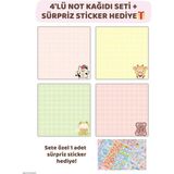 Mikasso 4'lü Not Kağıdı Seti + Sticker, 9×9 Boyut, Memopad, To Do List, Bloknot, Planlayıcı, Notepad Küp Not - Çok Renkli