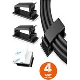 Mikasso 4'lü Set Kendinden Yapışkanlı Kablo Düzenleyici Tutucu Tırnaklı Klips - Çok Renkli
