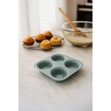 Mikasso 4'lü Silikon Airfryer Muffin Kek Kalıbı Silikon Yeşil