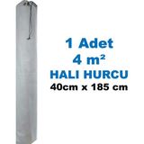 Mikasso 4m² Halı Hurcu -Halı Kılıfı - Gri Tele Kumaş Düzenleyici -Organizer - Bağcıklı Halı Hurcu Tela Beyaz