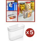 Mikasso 5 Adet Asılabilir Buzdolabı Düzenleyici, Çok Amaçlı Mini Kutu, Dolap Içi Organizer 5’li Set Plastik