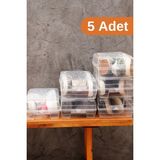 Mikasso 5 Adet - Ayakkabı Kutusu Şeffaf Ayakkabı Saklama Kutusu Plastik Turuncu Tr