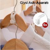 Mikasso 5 Adet Elbise Askısı Bağlantı Kancası | Yer Tasarrufu Sağlayan Askı Plastik Pembe Cn