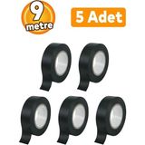 Mikasso 5 Adet Izole Pvc Elektrikçi Elektirik Kablo Bandı Elektrik Bandı Eni: 1.9 cm Uzunluk: 9 Metre