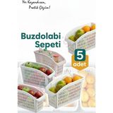 Mikasso 5 Adet Jumbo Buzdolabı Sebze Meyve Sepeti Mutfak Banyo Tezgah Altı Üstü Organizer Org-23 Plastik 17