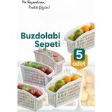 Mikasso 5 Adet Jumbo Dolap Içi Düzenleyici Sepet Buzdolabı Sebze Meyve Sepeti Mutfak Düzenleyici Org-23 Plas