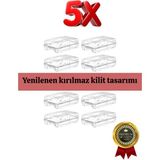 Mikasso 5 Adet Kadın Ayakkabı Kutusu Şeffaf Ayakkabı Saklama Kutusu Plastik Beyaz Tr