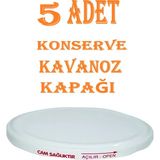 Mikasso 5 Adet Konserve Kapağı Beyaz 82 mm Silikonlu - Konserve Kavanoz Kapağı Orijinal Kapak Sbk Metal Beya