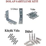 Mikasso 5 Adet L Demir Dolap Sabitleme 15*55*55 Masa Gönye Vida Dubel ,mobilya Dolap Köşe Bağlantı Sabitleme