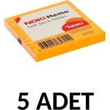 Mikasso 5 Adet Postit 75MM X75MM Yapışkanlı Kağıt 80 Yaprak Turuncu Yapışkanlı Not Kağıdı - Çok Renkli