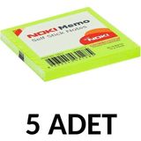 Mikasso 5 Adet Postit 75MM X75MM Yapışkanlı Kağıt 80 Yaprak Yeşil Yapışkanlı Not Kağıdı - Çok Renkli