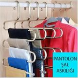 Mikasso 5 Bölmeli Metal Elbise Askısı - Giysi Pantalon Eşarp Fular Düzenleyici Metal Beyaz