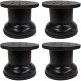 Mikasso 5 cm Çap 42 mm Ayarlı Metal Dolap Vestiyer Komidin Baza Ayağı Siyah (4 Adet) Siyah