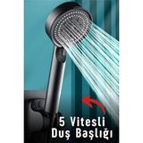 Mikasso 5 Fonksiyonlu Yüksek Basınçlı Duş Başlığı Beyaz Plastik
