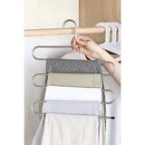 Mikasso 5 Katlı Metal Pantolon ve Şal Askısı Dolap Içi Eşarp Askısı Çoklu Askılık Metal Inox Tr