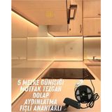 Mikasso 5 Metre Mutfak Dolabı Aydınlatma, Lambader, LED Aydınlatma, Gold Tezgah Işığı Sarı - Çok Renkli