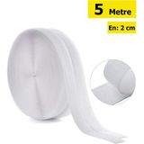 Mikasso 5 Metre - Şerit Cırt Bant, En: 2 Cm, Beyaz, Natural, Dişi-Erkek Takım, Cırt Cırtlı Bant
