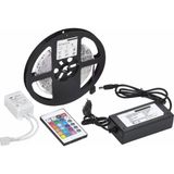 Mikasso 5 mt 3 Cipli Rgb Şerit LED Silikonlu Adaptör Uzaktan Kumanda Tak Çalıştır Cam Çok Renkli