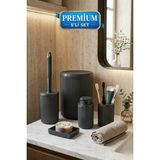 Mikasso 5 Parça Banyo Seti | Ayaklı Çöp Kovası | Içe Açılır Kapaklı | Wc Fırçası | Sabunluk | Diş Fırçalık | - Çok Renkli