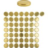 Mikasso 50 Adet Gold Kavanoz Kapağı – 63 mm (370 ml ve 210 ml Kavanozlara Uyumlu) Metal Altın