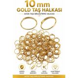 Mikasso 50 Adet || Gold Sarı Orijinal Kaplamalı Avize Halkası Avize Taşı Halkası Optigon Halkası Metal Halka - Çok Renkli