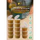 Mikasso 50 Adet Sızdırmaz 120 ml Mini Saklama Kabı Sosluk Buzluk Kabı, Et Suyu, Kemik Suyu, Sos Kabı Mutfak