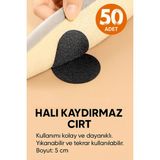 Mikasso 50 Adet Yapışkanlı Cırt Bant, Halı Kaydırmaz Sabitleyici Cırt Ped Beyaz
