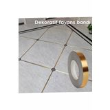 Mikasso 50 Metre Dekoratif Banyo Mutfak Fayans Arası Derz Şerit Bant Gold Renk 0,5 Cm Gold