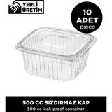 Mikasso 500 cc Sızdırmaz Kap - 10 Adet Plastik Şeffaf