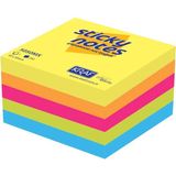 Mikasso 5050MX Yapışkanlı Not Kağıdı Küp 250YP. 50X50MM. (5 Renk) 4'lü Paket Yapışkanlı Not Kağıdı - Çok Renkli
