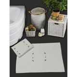 Mikasso 50*70 Nakışlı Banyo Paspası Pamuklu Bej - Çok Renkli