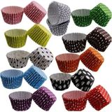 Mikasso 50'li Muffin Kek Kağıdı, Renkli Kağıt Muffin Kek Kalıbı Cupcake 1 Paket Plastik Beyaz