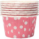Mikasso 50LI Puantiyeli Muffin Cupcake Kalıpları Pembe Muffin Kağıt Pembe Kağıt Pembe