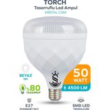 Mikasso 50W Kristal Tasarruflu E27 Beyaz Işık Torch LED Ampul-1-2-4-6-8-10 Adettir