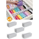 Mikasso 5'li 11 Gözlü Çekmece Içi Akordiyon Organizer Küçük Boy Kumaş Beyaz