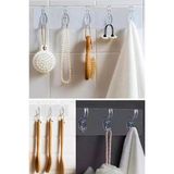 Mikasso 5'li 6X6CM Şeffaf Güçlü Kendinden Yapışkanlı Kapı Duvar Askısı Ağır Yük Taşıma Plastik Gri