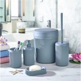 Mikasso 5'li Banyo Seti 5 Lt Çöp Kovası Tuvalet Fırçası Lavabo Takımı Sabunluk Diş Fırçalık Banyo Takımı Pla - Çok Renkli
