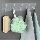 Mikasso 5'li Kendinden Yapışkanlı Güçlü Şeffaf Duvar Banyo Kapı Arkası Mutfak Düzenleyici Askı Kanca Askılık