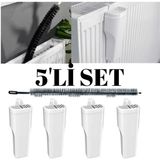 Mikasso 5'li Set 4 Adet Kalorifer Petek Oda Nemlendirici 1 Adet Kalorifer Temizleme Fırçası Seti Beyaz Tr