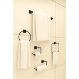 Mikasso 5'li Set Güçlü Yapışkanlı Daire, Kare, Uzun Havlu Askısı Wc Kağıt ve Rulo Kağıt Askısı Siyah