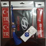 Mikasso 5'li Set Hyundai Kaydırmaz* Hyundai Püskül*tr Stikır* Hyundai Anahtarlık*hyundai Çekip Ipi - Çok Renkli