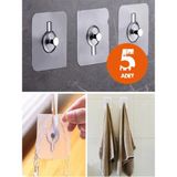 Mikasso 5'li Set Süper Güçlü Kendinden Yapışkanlı Raf Çerçeve Tutucu Vidalı Kanca Askı (6x6 Cm) Plastik Bej - Çok Renkli