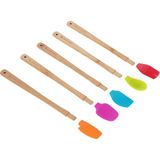 Mikasso 5li Takım Yanmaz Yapışmaz Mutfak Pasta Slikon Yumurta Fırçası Kaşık Bıçak Spatula Seti Plastik Mavi