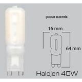 Mikasso 5W = 40W Eşdeğer 3000 Kelvin Gün Işığı Sarı Işık Soft G9 Duylu 380 Lümen A+ Enerji LED Kapsul Ampul