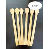 Mikasso 6 Adet Ahşap Uzun Saplı Kahve Karıştırma Kaşığı Ahşap Uzun Saplı Kahve Karıştırma Kaşığı Ahşap Kahve