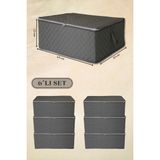 Mikasso 6 Adet Antrasit Kapitone Desenli Büyük Boy Hurç - 65X45X22CM Tela 65 x 46 Gri Tr