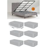 Mikasso 6 Adet -Çekyat Baza Tipi Hurc - Baza Altı Büyük Boy Saklama Hurcu 65 x 45 x 22 cm EKICIHOME0005-6 Po